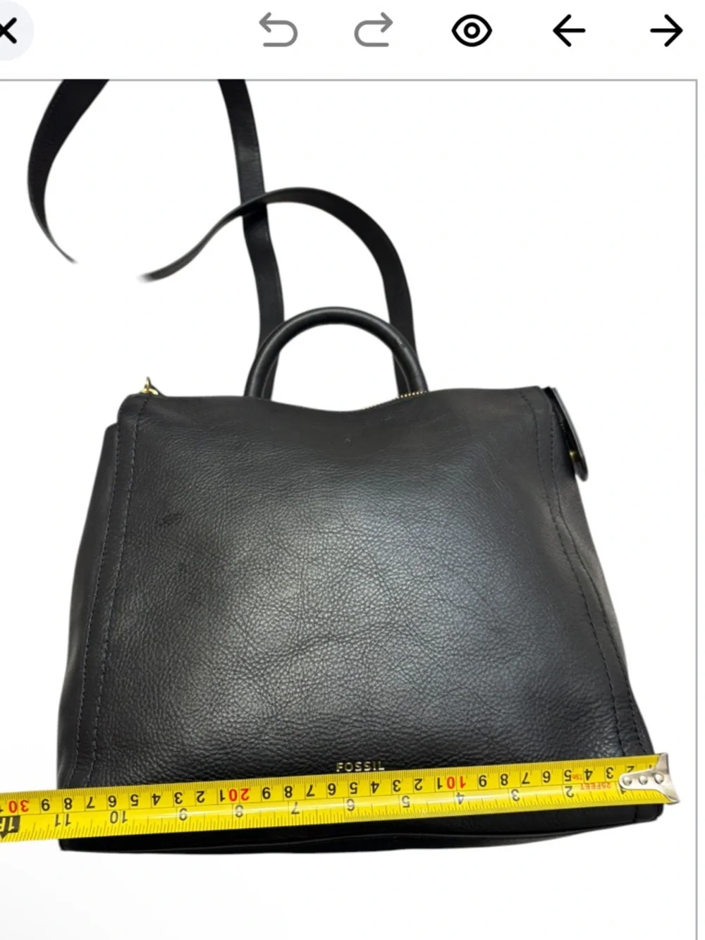 Fossil black leather parker convertible backpack bag